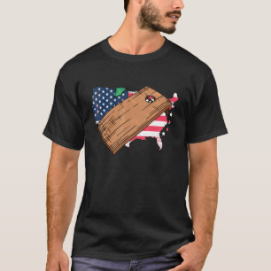 7月4日コーンホールボードアメリカンフラッグビーンB Tシャツ