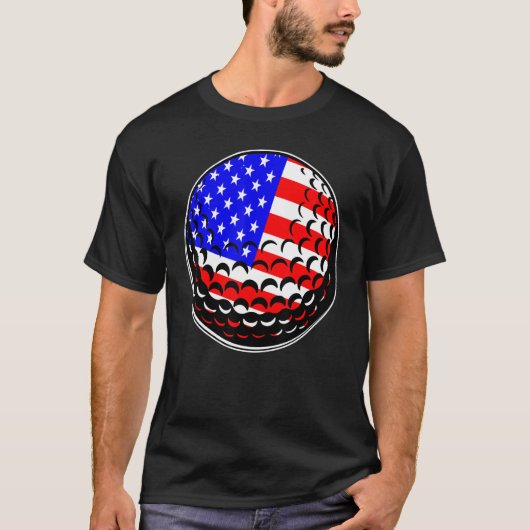 7月4日ゴルフアメリカ国旗のゴルファー米国プライドSp Tシャツ (正面)