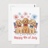 7月4日ゴールデンドール犬花火 ポストカード (正面/裏面)