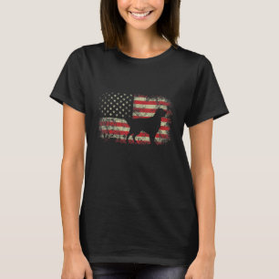 7月4日ゴールデンレトリエバーアメリカ国旗のパトリオ Tシャツ