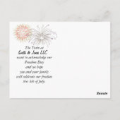 7月4日ゴールデンレトリバー ポストカード (裏面)