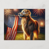 7月4日ゴールデンレトリバー ポストカード (正面)