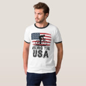 7月4日サイクリスト アメリカ自転車旅行 Tシャツ (正面フル)