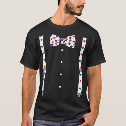 7月4日サスペンダーとスターズ・ボウタイ・ボーイズ Tシャツ (正面)