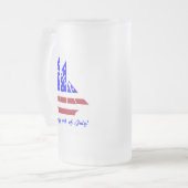 7月4日サマーセイボートレッド、ホワイト、ブルー フロストグラスビールジョッキ (正面左)