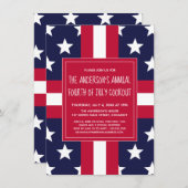 7月4日サマーパーティークックアウト招待状 招待状 (正面/裏面)