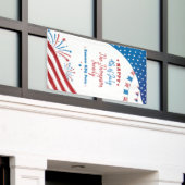 7月4日サマーパーティー赤白青 カスタム 横断幕 (ビルの外側)