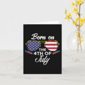 7月4日サングラス第4誕生日愛国者 カード (黄色い花)