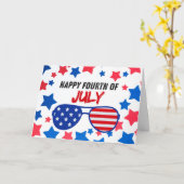 7月4日サングラス&スターズ カード (黄色い花)