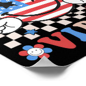 7月4日シャツの女性メンズキッズアメリカンバイブP ポスター (角)