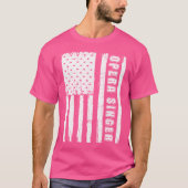 7月4日シャツア男性へメリカ国旗のオペラ Tシャツ (正面)