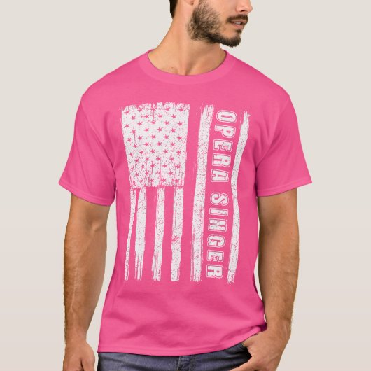 7月4日シャツア男性へメリカ国旗のオペラ Tシャツ (正面)