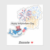 7月4日シャーク花火ディレクター米国国旗のガラス シール (シート)