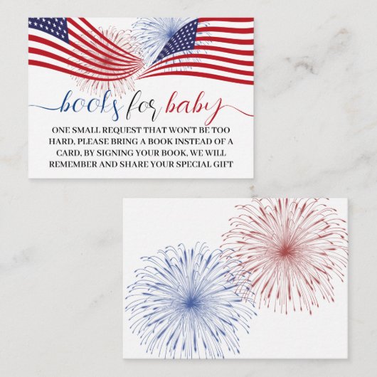 7月4日ジェンダーがベビーの本を明かす エンクロージャーカード (正面/裏面)