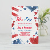 7月4日ジェンダーリビールパーティの招待状 招待状 (スタンド正面)