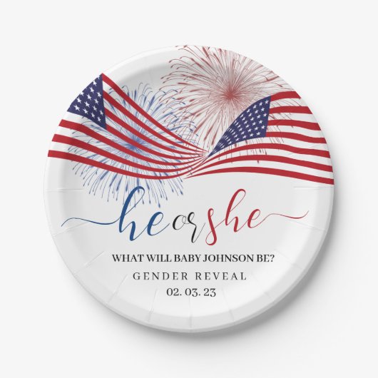 7月4日ジェンダー・リビール。 ペーパープレート (正面)