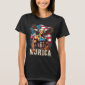 7月4日ジョージおもしろいワシントン7月 Tシャツ (正面)