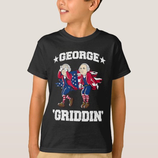 7月4日ジョージワシントンGriddyジョージGriddi Tシャツ (正面)