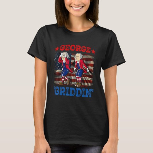 7月4日ジョージワシントンGriddyジョージGriddi Tシャツ (正面)
