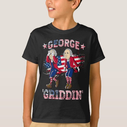 7月4日ジョージワシントンGriddyジョージGriddi Tシャツ (正面)