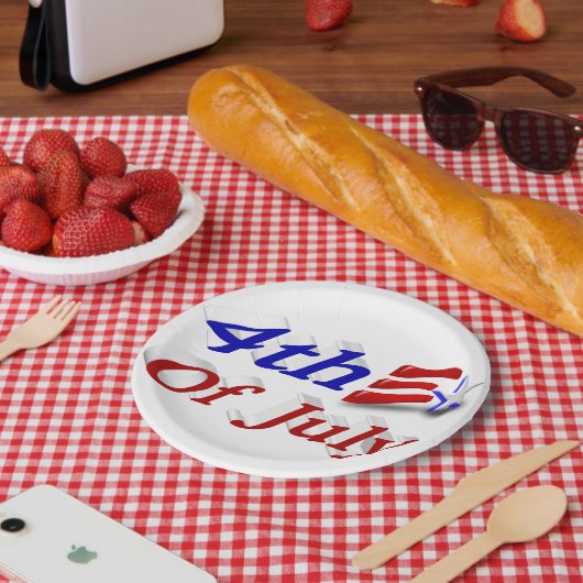 7月4日スターストライプズ ペーパープレート (ピクニック)