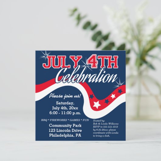 7月4日スターズお祝いウェーブ花火 招待状 (スタンド正面)