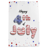 7月4日スターズストライプフォイルバルーン ミディアムペーパーバッグ (正面)