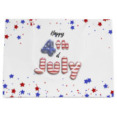 7月4日スターズストライプフォイルバルーン ラージペーパーバッグ (正面)