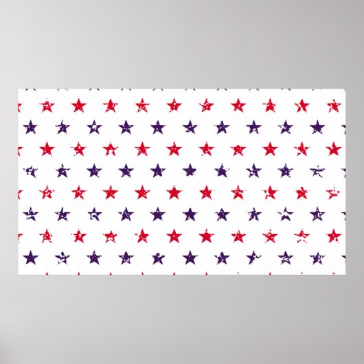 7月4日スターズ抽象芸術シグランジームレスパターン ポスター (正面)