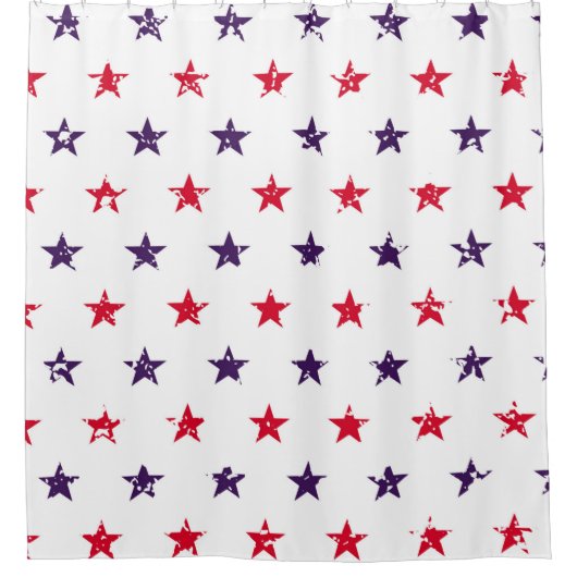 7月4日スターズ・グランジ抽象芸術・シームレス シャワーカーテン (正面)