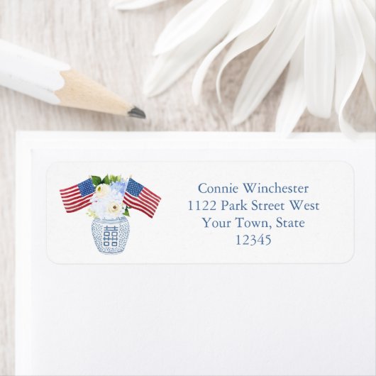 7月4日スターズ&ズストライプジンジャージャー差出人住所 ラベル (インサイチュ)