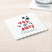 7月4日スターズBBQパーティーハンドレタリング ペーパーコースター (アングル)