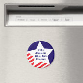 7月4日スター赤白青磁ストライプ石 マグネット (インサイチュ (食洗機))