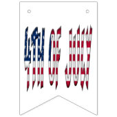 7月4日スター&ストライプUSAタイポグラフィ バンティングフラッグ (第3の旗)