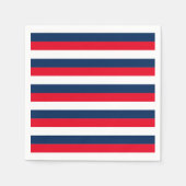 7月4日ストライプ赤白青モダン紙 スタンダードカクテルナプキン (正面)