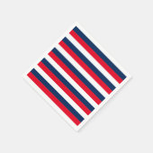 7月4日ストライプ赤白青モダン紙 スタンダードカクテルナプキン (角)