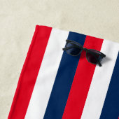 7月4日ストライプ赤白青モダン ビーチタオル (インサイチュ)