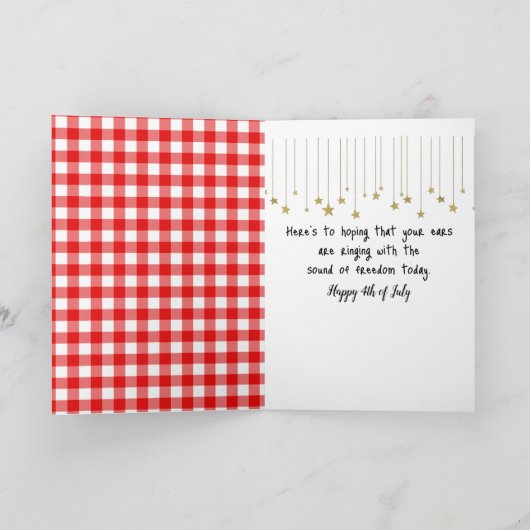 7月4日スパークラーズとメイスンジャーの旗 カード (内部)