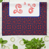 7月4日スパークルファブリックフォント花火台所用タオル キッチンタオル (折り畳み)