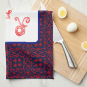 7月4日スパークルファブリックフォント花火台所用タオル キッチンタオル (四つ折り)