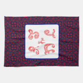 7月4日スパークルファブリックフォント花火台所用タオル キッチンタオル (横)