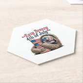 7月4日スロスハグ国旗 ペーパーコースター (アングル)