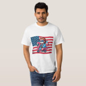 7月4日スロース・フラミンゴ・アメリカ国旗USA Fourt Tシャツ (正面フル)