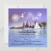 7月4日セーリングまたはクルーズ花火招待状 招待状 (正面)
