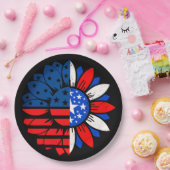 7月4日ダブルフラワー ペーパープレート (パーティー)