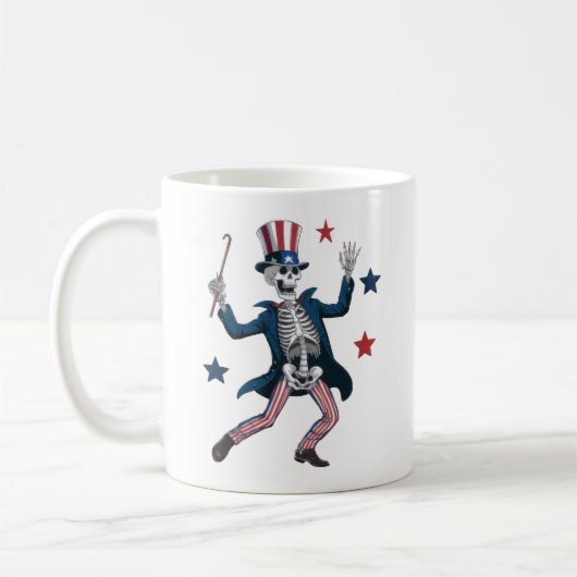 7月4日ダンシングスケルトン コーヒーマグカップ (左)