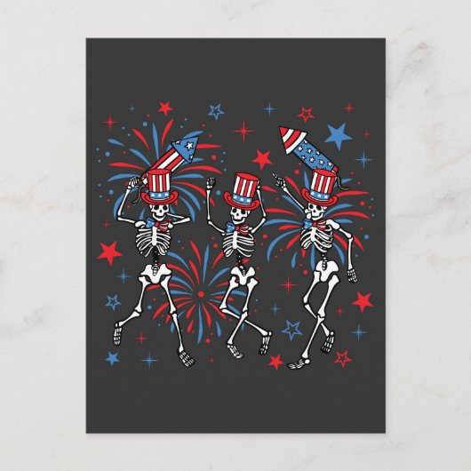 7月4日ダンシングスケルトン ポストカード (正面)