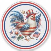 7月4日チキンクリップアート–61531 シール (正面)