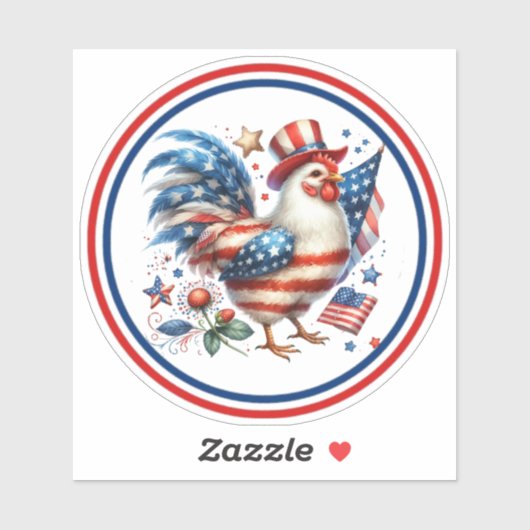 7月4日チキンクリップアート–61531 シール (シート)