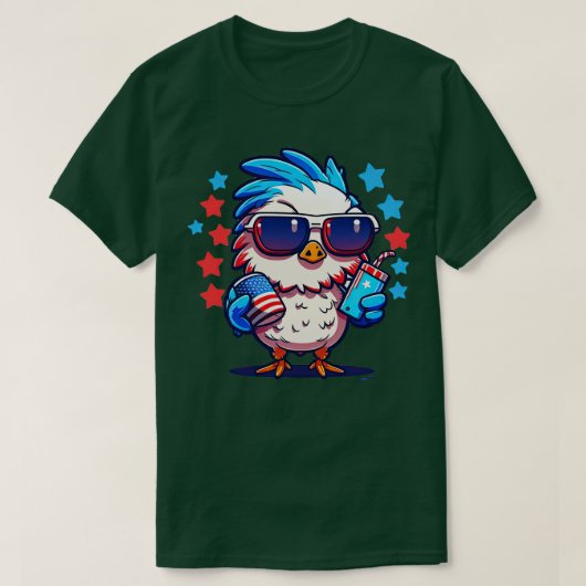 7月4日チキン6 Tシャツ (デザイン正面)